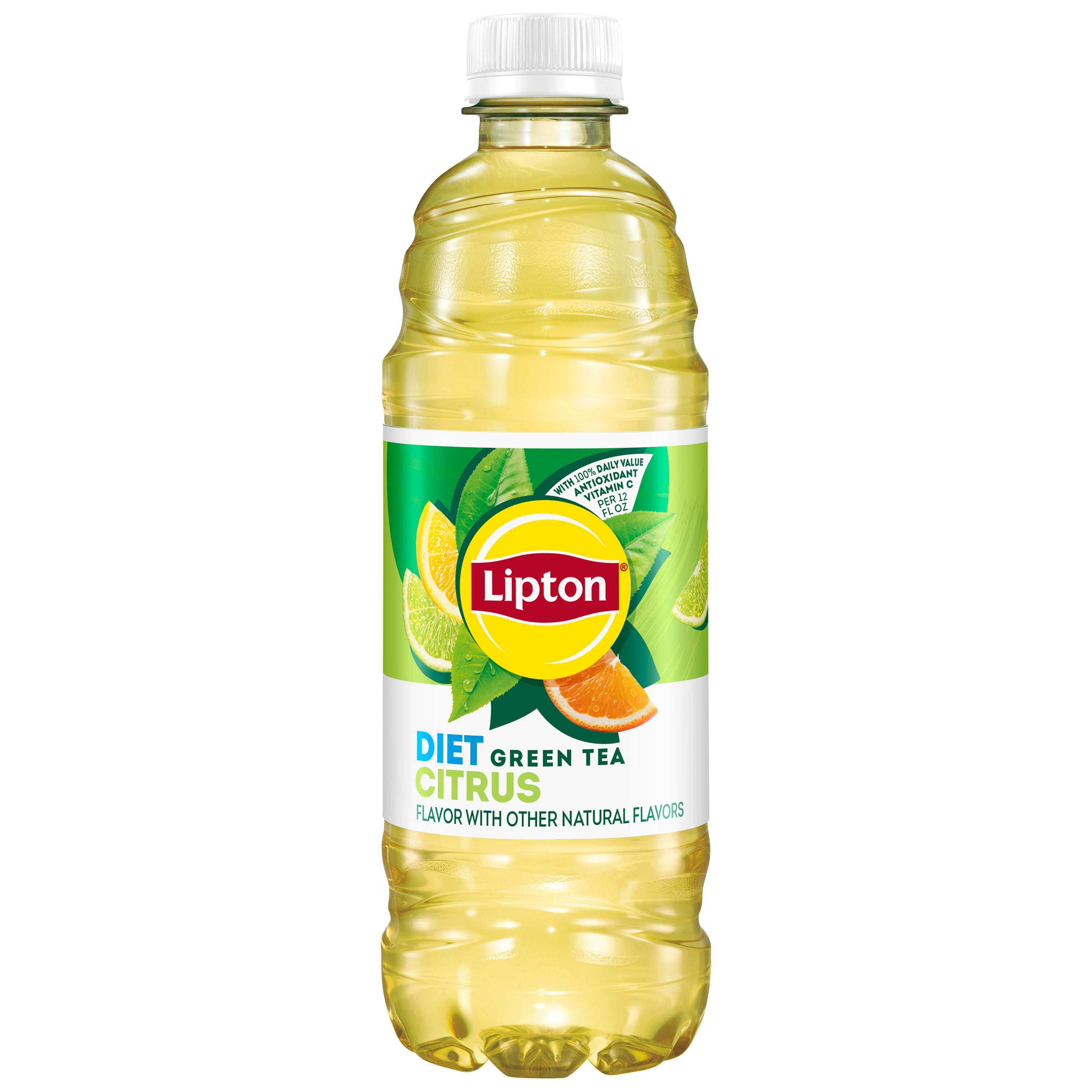 Clear Glass of Lipton Diet Green Tea