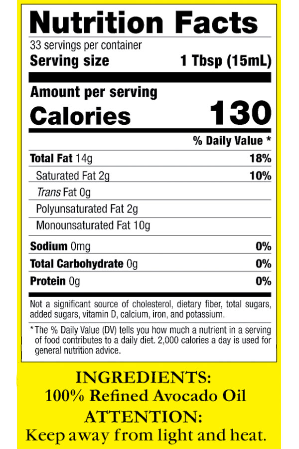 Avocado Oil Nutrition Facts